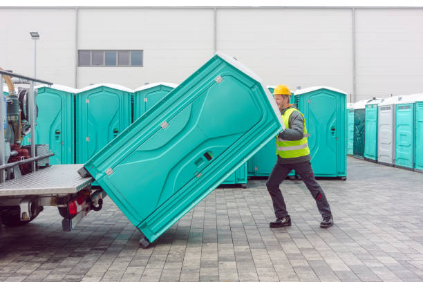 Portable toilet setup and placement